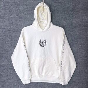 Bad Bunny Hoodie Large Most Wanted Tour 2024 White Made USA Pullover Concert